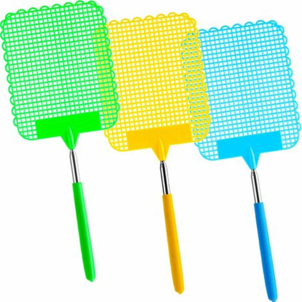 3 kappaletta (pidennetty pituus 73 cm) suurikokoinen teleskooppinen kärpäslätkä