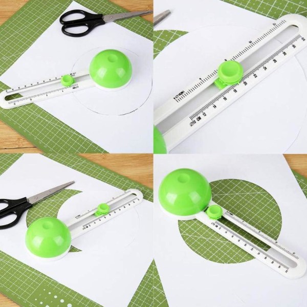 1 stycke (grön) Circle Cutter Papper Trimmer Scrapbooking Circular