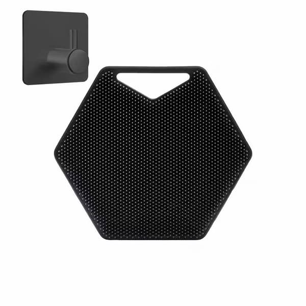 Polygonal silikonbadborste, bärbar väggmonterad silikon