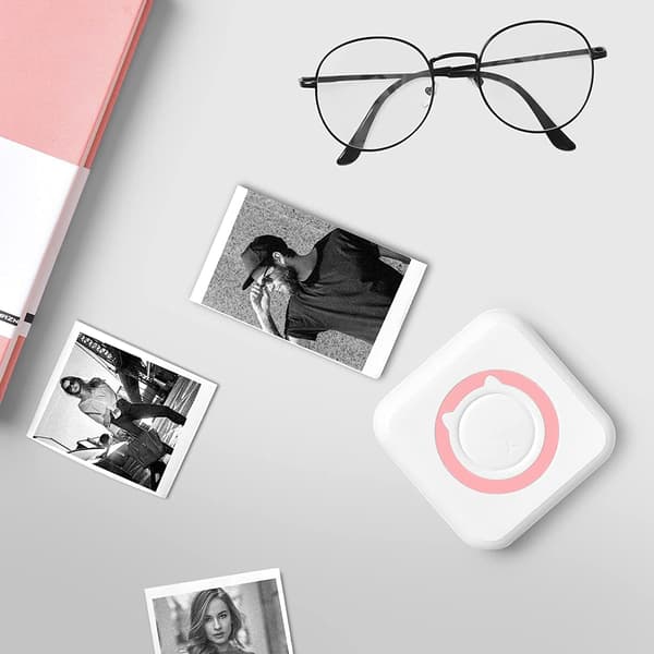 Mini Termisk Skriver, Bluetooth Bærbar Blekkfri Pulver Skriver w