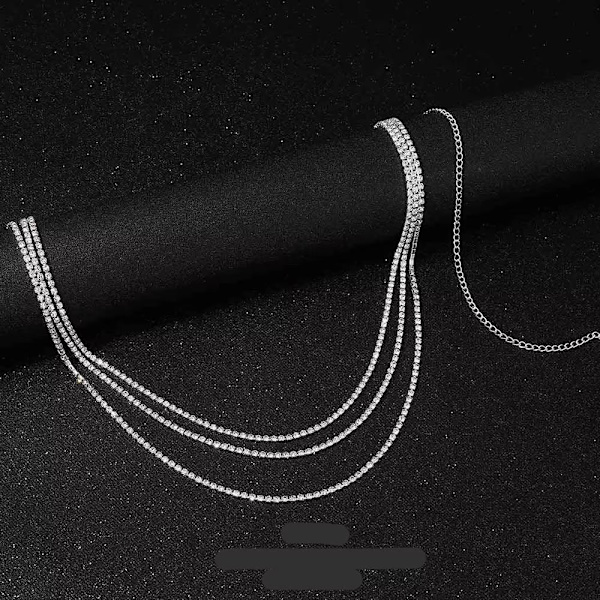 1 st (Silver) Rhinestone Midje kedja Glittrande Kristall