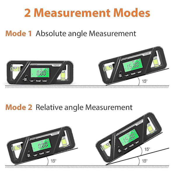 Digital Billet Torpedo Niveau Vinkelmåler Abs 90 Graders Niveau Vinkelmåler Finder Baggrundsbelyst Vinkelmåler Med Lcd Display Inclinometer