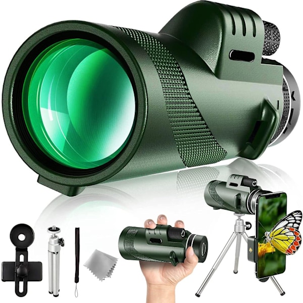Bærbar 80x100 Super High Power Hd Night Vision Monokulær Teleskop Stativ Klip Monokulær Teleskop, 100% Ny Sort