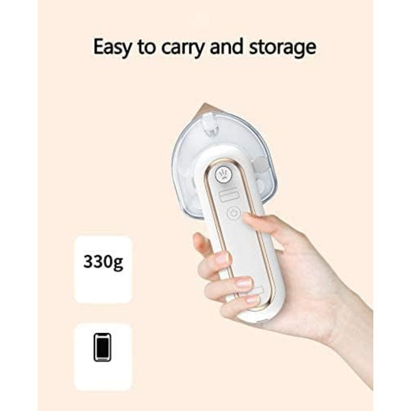 1 x mini hvid ledningsfri rejse strygejern, 360 graders strygejern, USB