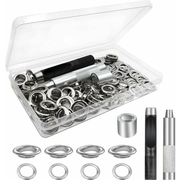 Presenning Öglekit, Inner Diameter 12mm, 100st, Ögleuppsättningar för Presenning, Skor, Kläder, Hatt
