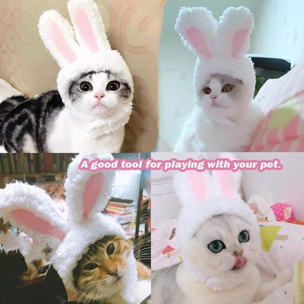 Bunny Hat for Cat, Cute Costume Rabbit Hat with Ears for Cats,