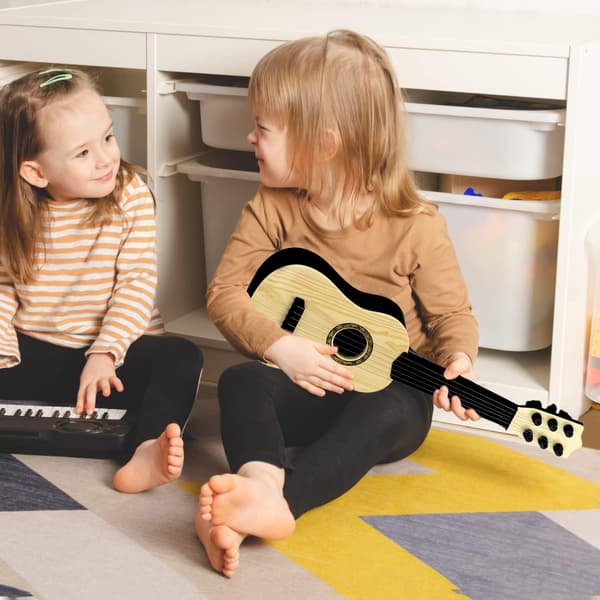 Barnleksaksgitarr 6 strängar, 17 tum Gitarr Baby Barn Söt Gitarr Rim Utvecklande Musikinstrument Pedagogisk Leksak