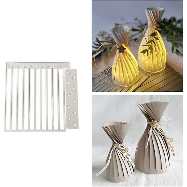 Vas 3d stansformar stenciler lykta stansformar stenciler för scrapbooking, fotopapper 3d kort hantverk diy gör present L
