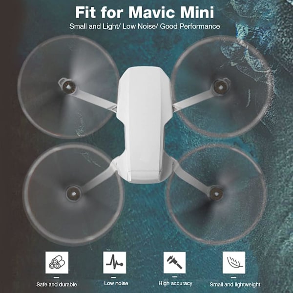 Kompatibla RC Drönarpropellrar Tillbehör Passar Mavic Mini (Svart med Silverkant)