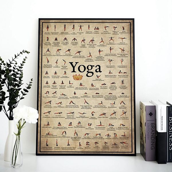 1 stycke 40X50cm yogapose-affisch illustration yogastudio