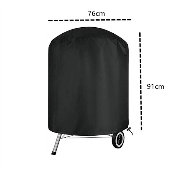 Kettle-grillin peite (Φ76*91cm, musta) Vedenpitävä pyöreä grilli