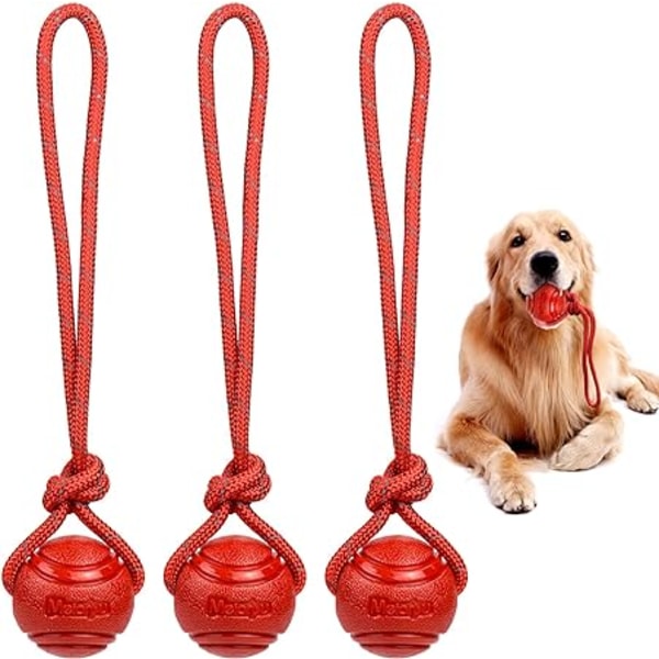 3 st Hundboll med rep, Flytande Hundleksak Tuggleksaker Bollar till