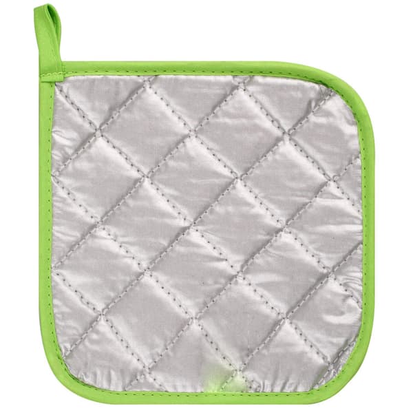 Tykke plassmatter i rent bomull (5 stk grønne 18*18 cm), sølv