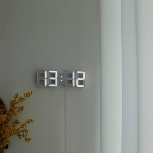 3D LED Digital Väggklocka Liten Väckarklocka Heminredning Tyst
