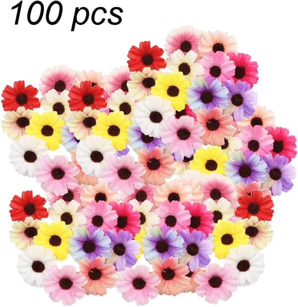 100 kpl Tekokeitoksia Teko-Voikukkia 4cm Teko