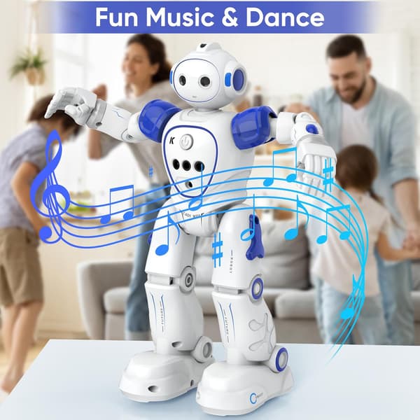 Robotleker, RC-robot for barn med gest-sensing, intelligent programmerbar robot, USB-lading, musikk- og danseleker for