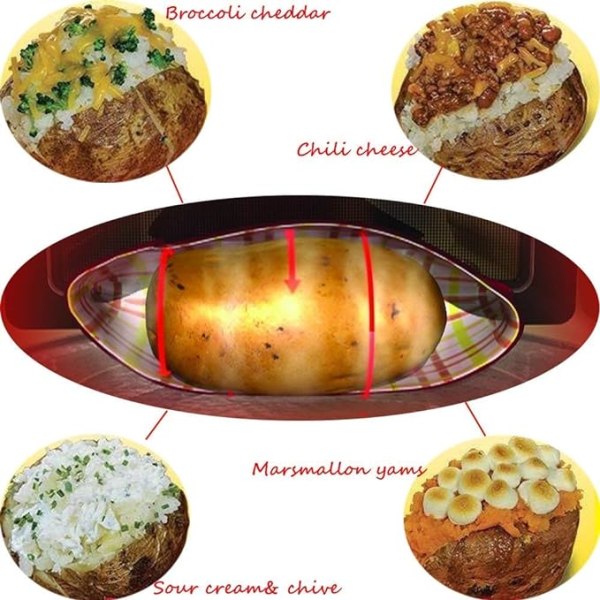 Mikrovågsugnssäker, tvättbar och återanvändbar för potatis, mongolisk