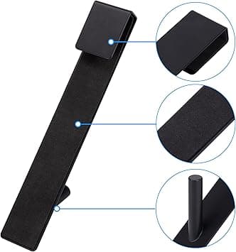 Svarta (2-pack) Duschdörrkrokar, Borrfri Handdukshängare, 