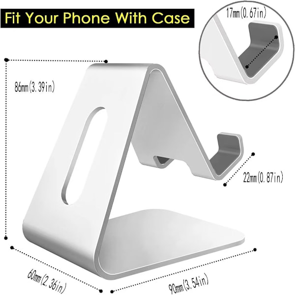 Telefonholder, Stativ i Aluminium for Skrivebord