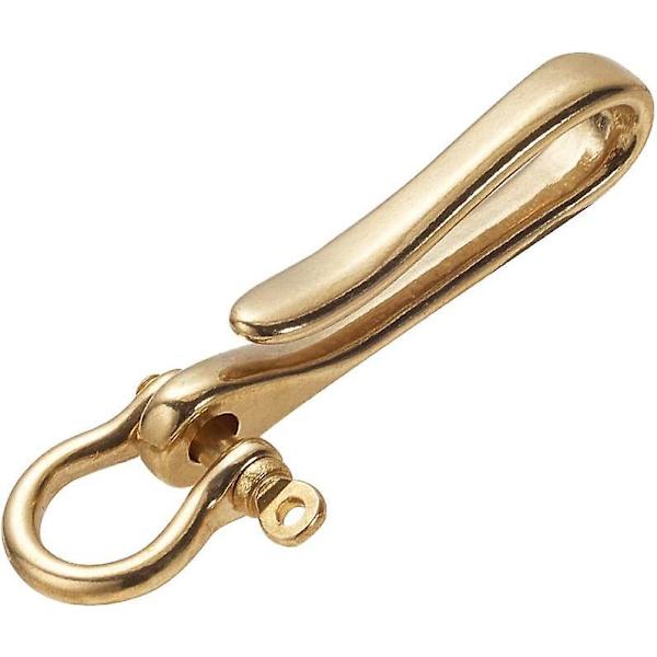 1 sett S-formet kleshengerkrok med bøyel Lyre Seal Messingspenne for nøkkelring Lommebeltespenne DIY-festeklips