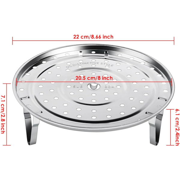Dampstativ i rustfritt stål (22 cm)