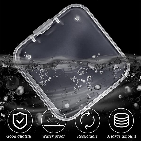 4 stk. Tre transparente plastik opbevaringsbokse til pudderpuffer