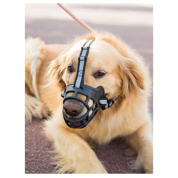 Hunde snude, Snude, Kurv snude til små, mellemstore og store hunde med justerbare stropper (størrelse 2, sort)