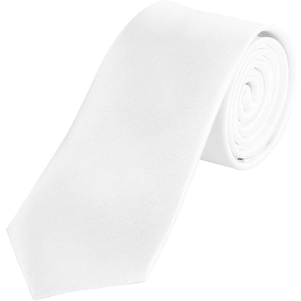 Klassisk 5 cm hvit håndlaget slips til jobb eller spesielle anledninger