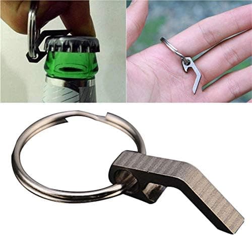 2 mini flaskeåbnere i rustfrit stål til udendørs overlevelse