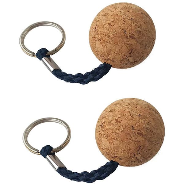 2 stk Kork Flydende Nøglering 35mm Trækugle Flydende Nøglering