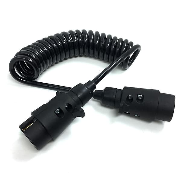Trailer Connector Stretchable Coiled Extension Wiring 7 Pin Plast