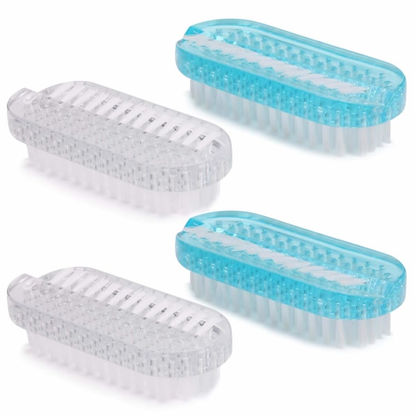 Nail Cleaning Brush, Nail Brush Handle, 2 Sides Plastic Scrubber