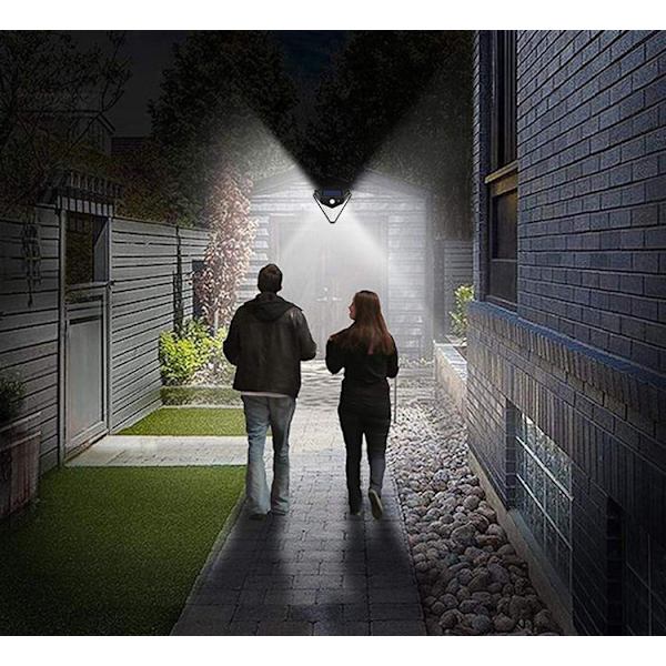 1 st Solcellsdriven vägglampa med rörelsesensor, triangulär diamantform, atmosfärisk