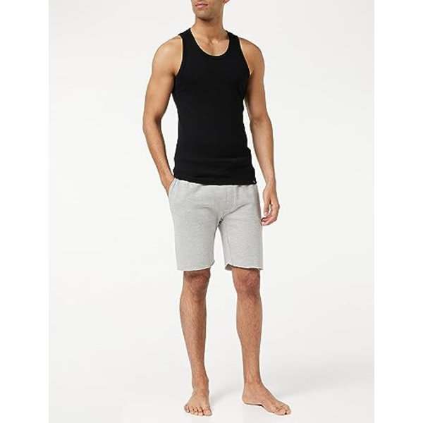 Svart (L) Herrar Ren Bomulls Väst Hedges Ribbad Jersey Sommarväst