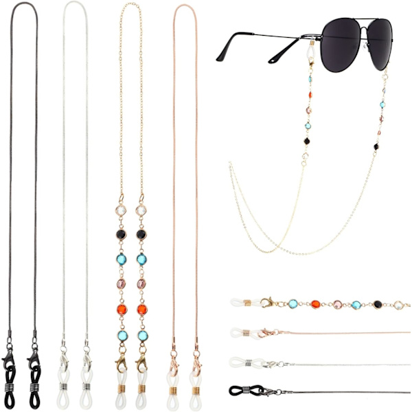 4-pack Glaskedjor Solglasögonkedjor Halsband