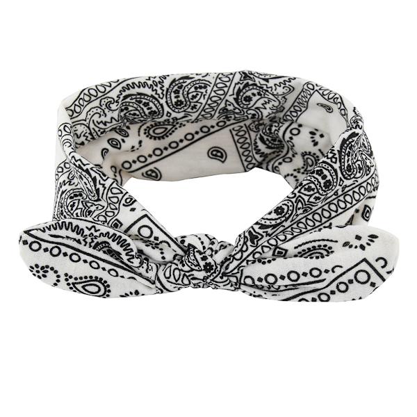 Myk elastisk hvit hårbånd for kvinner, sommer-boho-stil