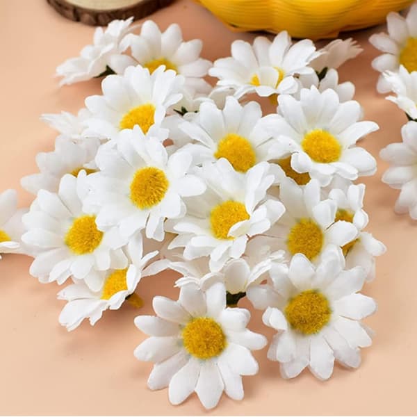 100 stk. (Hvid) Gerbera Daisy Kunstige Blomster, Lille Daisy