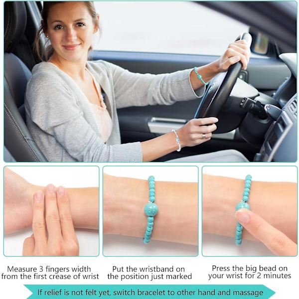 4 stk. Anti-kvalme armbånd Søsyge Bevægelsessyge Armbånd Armbånd Justerbar Bevægelsessyge Relief Bands Til Bevægelsessyge