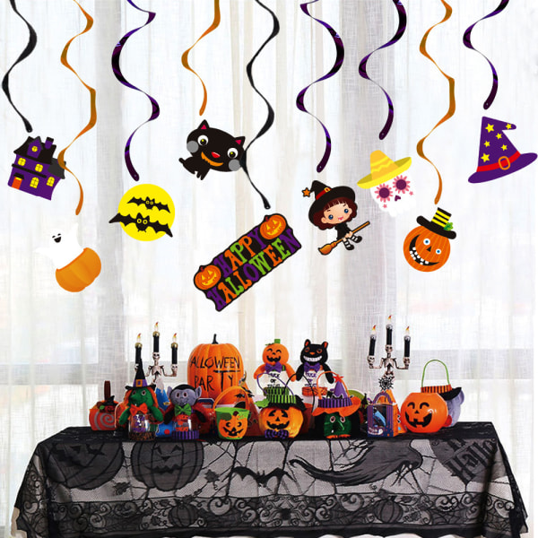 Halloween-dekorationer tecknade pappers-spöken häxa spiralhänge