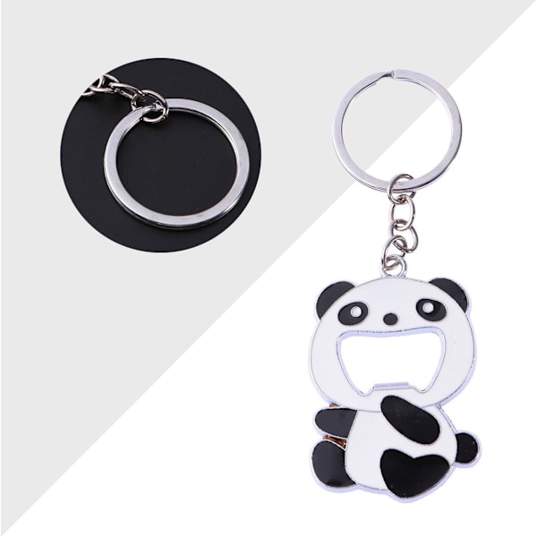 1 Panda nøglering, charmerende flaskeåbner, multifunktionel nøglering