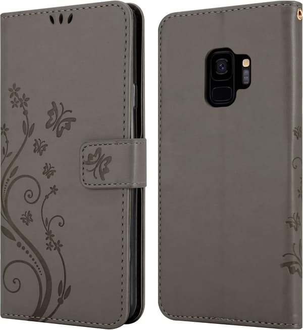 Fodral för Samsung Galaxy S9 i Blommig Grå - Blommönster