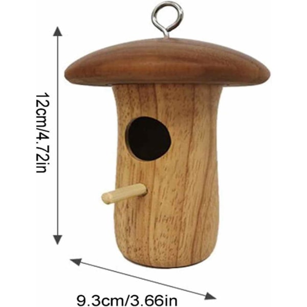 1pcs Wooden Hummingbird House Mushroom Shape Hanging Outdoor,