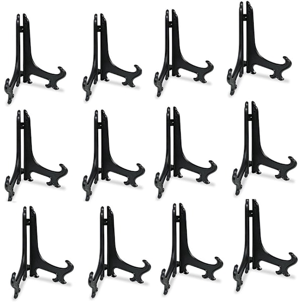 3 tommer 7,5 cm, (Sort) 12 stk, Foldbar Pladeholder Plastik Hængende