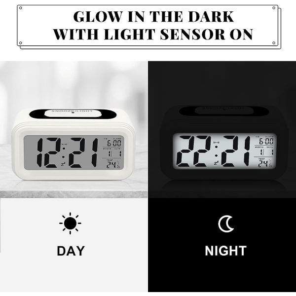 Digitaalinen herätyskello, LED-valoherätyskello, paristokäyttöinen