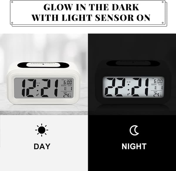 Digital väckarklocka, LED-upplyst väckarklocka, Batteridriven