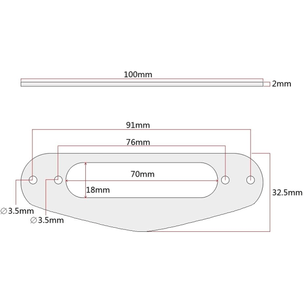 1 metallisk nakkepickup-monteringsring for Fender single coil pickup