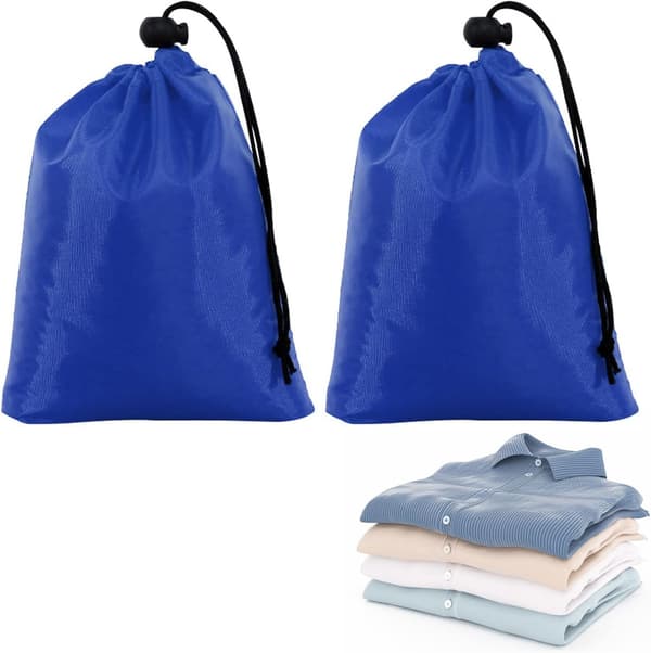 2 stk Blå Polyester Trækposeposer Trækposeposer til