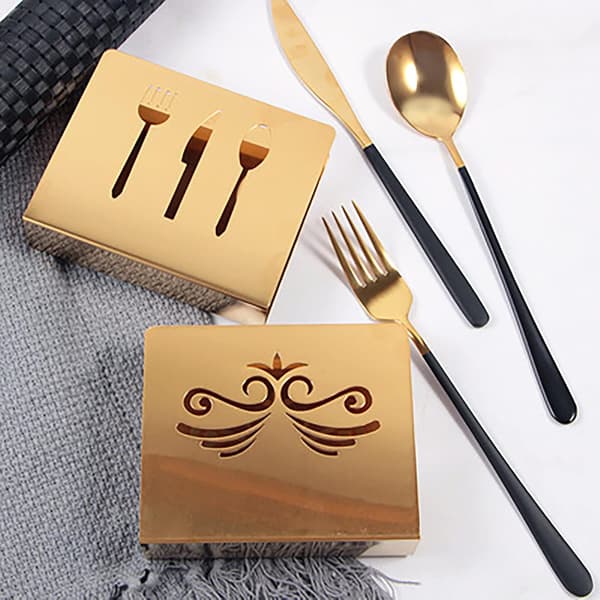 12,1*3,2*8,4cm, (guld) 2 stk. rustfrit stål serviet holder