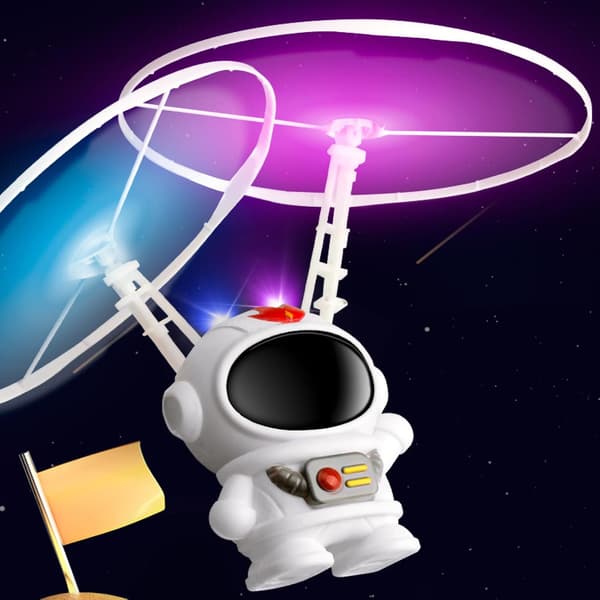 Induktionsdriven Astronautflygplan med roterande glödande leksak för barn