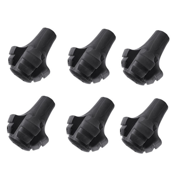 6-pakks Gummi Trekkingstokk-tupper for Vandrestokker Beskyttende